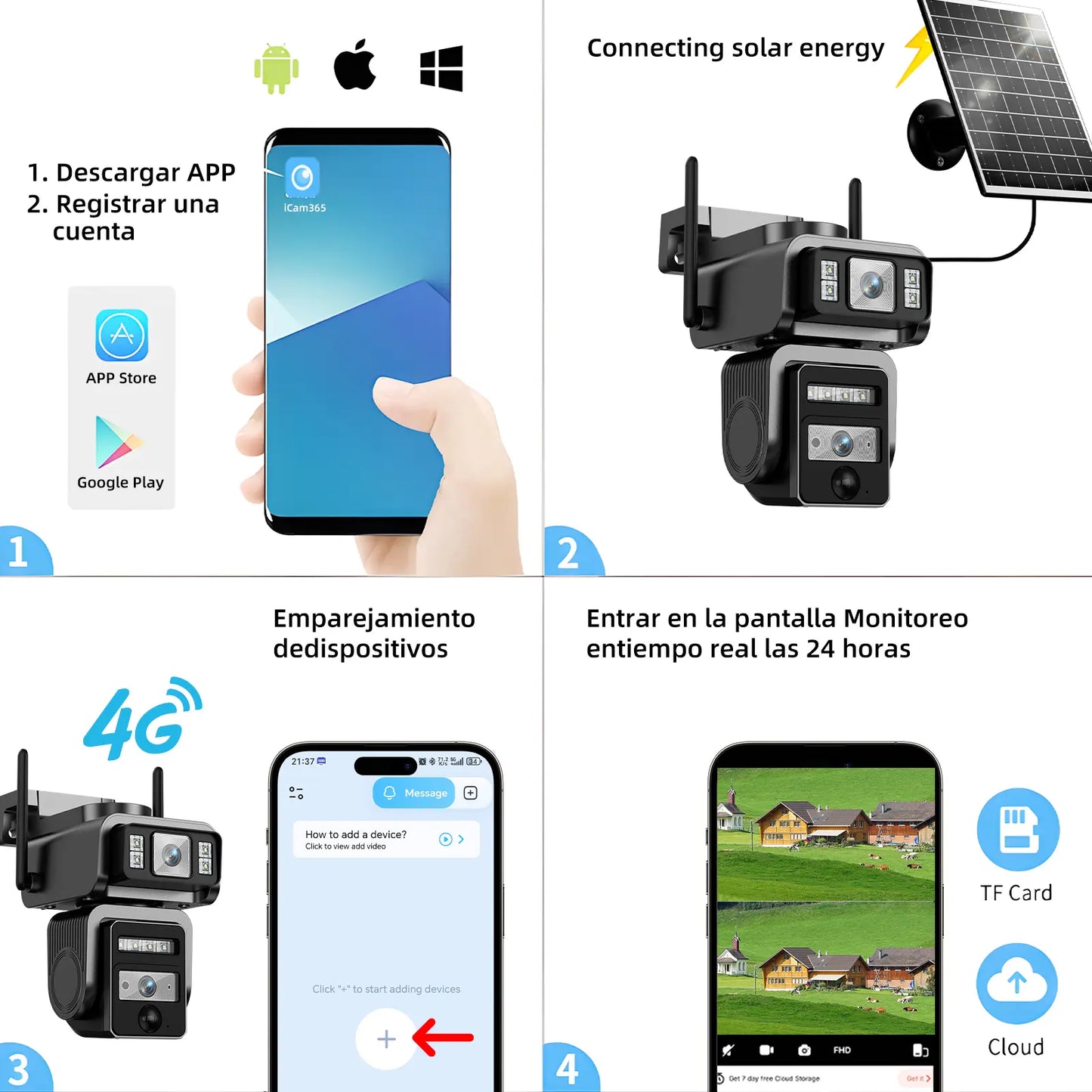 ⏰Up to 60% OFF, last six hours! - New solar-powered portable WiFi smart 1080p surveillance camera with two-way audio