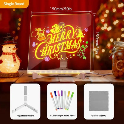 🔥50% OFF Black Friday |Led Drawing Board For Kids-Acrylic Dry Erase Light-Up Board with Stand Markers Wipes Spray Bottle