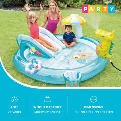 🔥Summer Promotion - 50% Discount for Limited Time - Rainbow Edition Children's Play Inflatable Slide Pool Includes Slide Rings, Throwing Games and Ball Troughs🌊