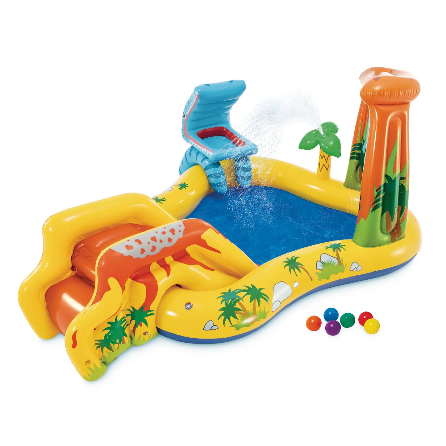 🔥Summer Promotion - 50% Discount for Limited Time - Rainbow Edition Children's Play Inflatable Slide Pool Includes Slide Rings, Throwing Games and Ball Troughs🌊