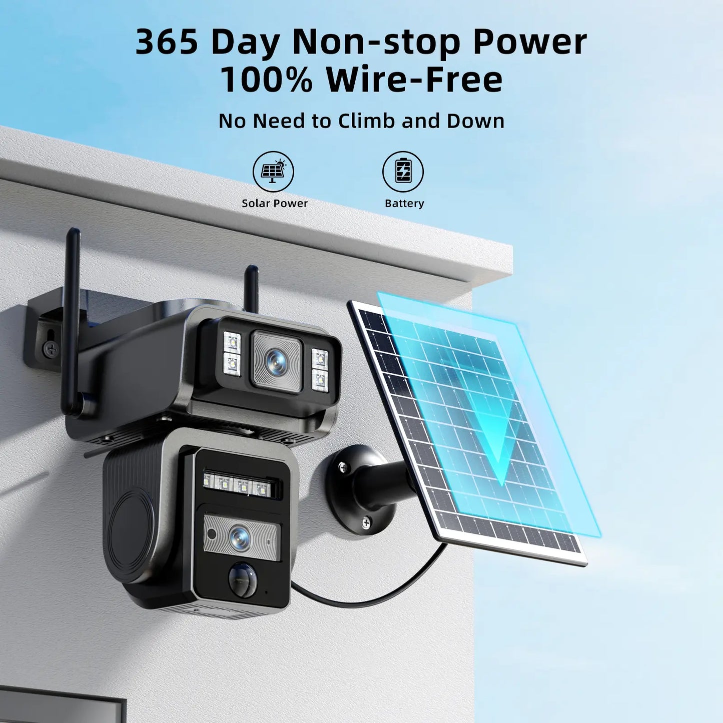 ⏰Up to 60% OFF, last six hours! - New solar-powered portable WiFi smart 1080p surveillance camera with two-way audio