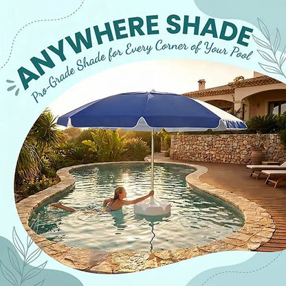 🌊Summer Sale – 50% Off⏰️ - Floating Pool Umbrella with Bar and Base, Portable Pool Bar Table Umbrellas with Cup Holder & Phone Stand, Floating Poolside Shade