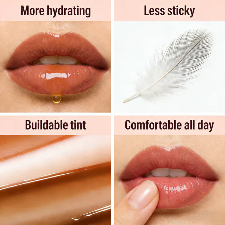 🍑Hydrating Tinted Oil Balm💧 – Sheer Buildable Color with Moisture-Rich Shine