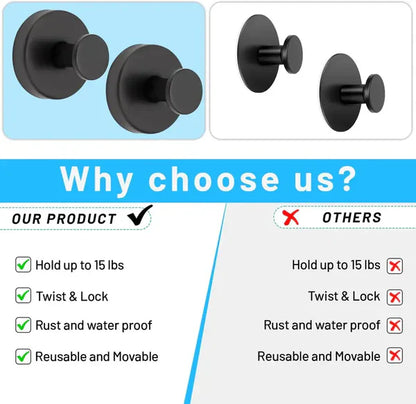 🔥BUY 1 Free 1 🎁  🔧2 PCS Upgraded Heavy-Duty Suction Cup Hooks for Secure, Drill-Free Hanging