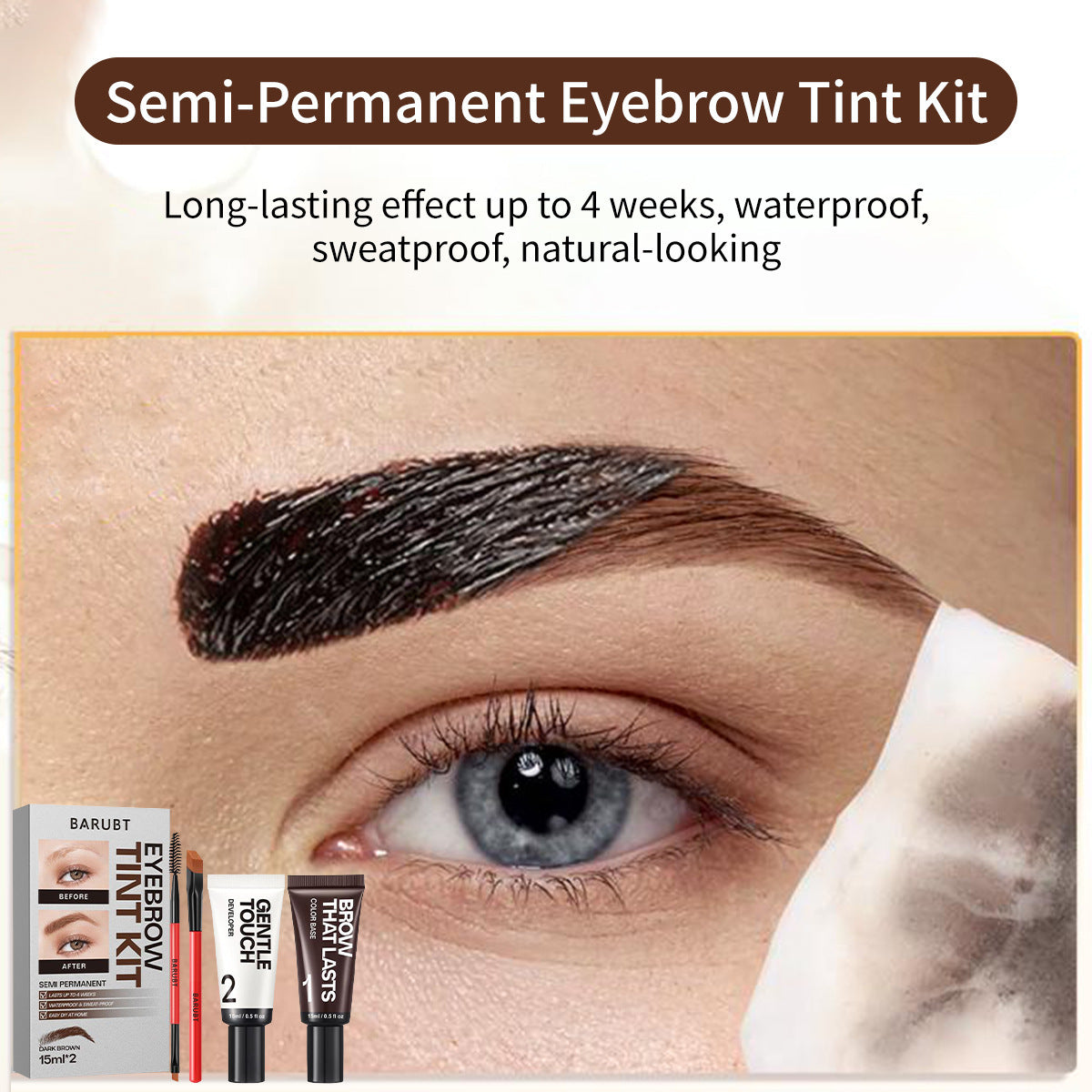 💎Eyebrow Tint Kit,Long-lasting Waterproof Sweat-proof👑