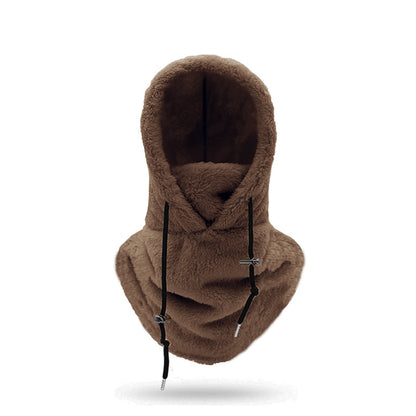 🏆⚡LAST DAY SALE 49% OFF🎁Sherpa Hood Ski Mask, Drawstring Face Cover Coldproof Warm Cap Hat
