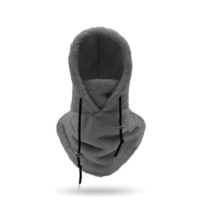 🏆⚡LAST DAY SALE 49% OFF🎁Sherpa Hood Ski Mask, Drawstring Face Cover Coldproof Warm Cap Hat