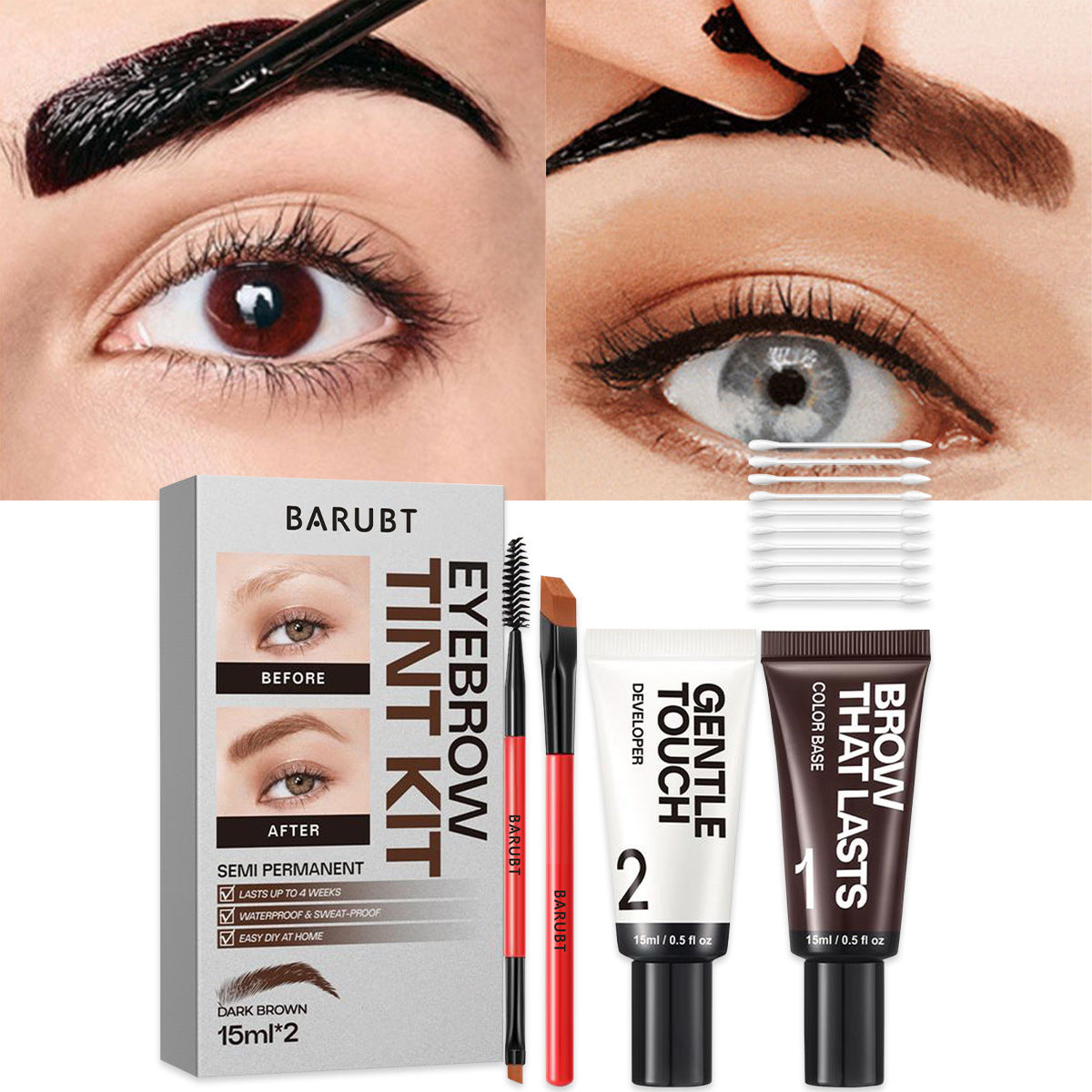 💎Eyebrow Tint Kit,Long-lasting Waterproof Sweat-proof👑