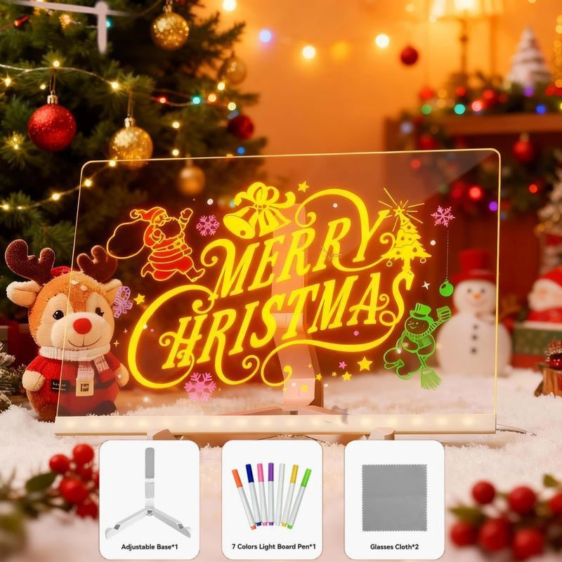 🔥50% OFF Black Friday |Led Drawing Board For Kids-Acrylic Dry Erase Light-Up Board with Stand Markers Wipes Spray Bottle