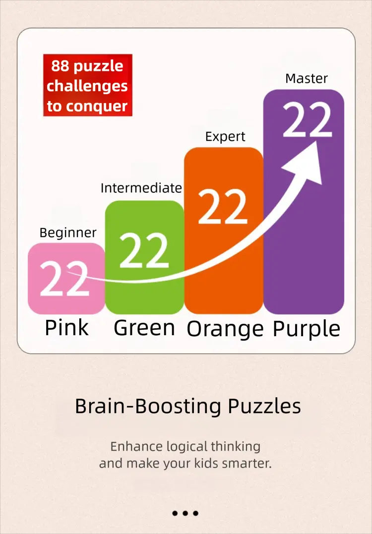 Logic Puzzle Brain Teaser Game for Kids & Adults 88 Challenging Levels. Educational Logic lov. Travel Games for Ages 7+